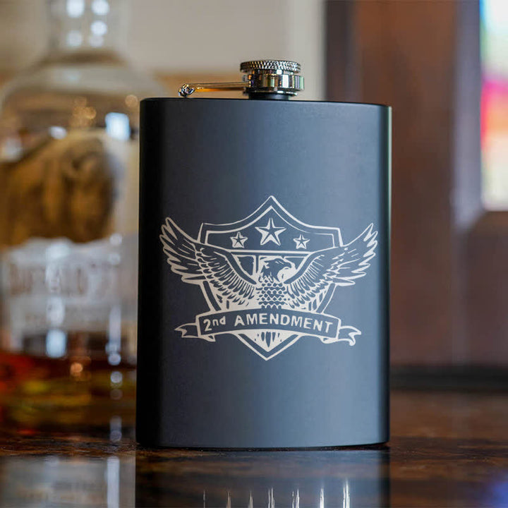 Termo portátil de acero inoxidable con diseño láser de águila de 3 a 8 oz