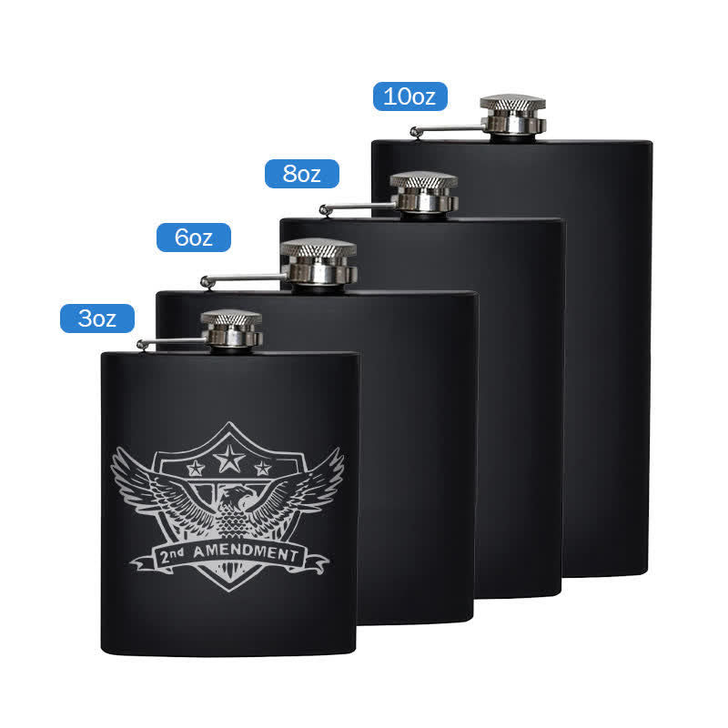 Termo portátil de acero inoxidable con diseño láser de águila de 3 a 8 oz