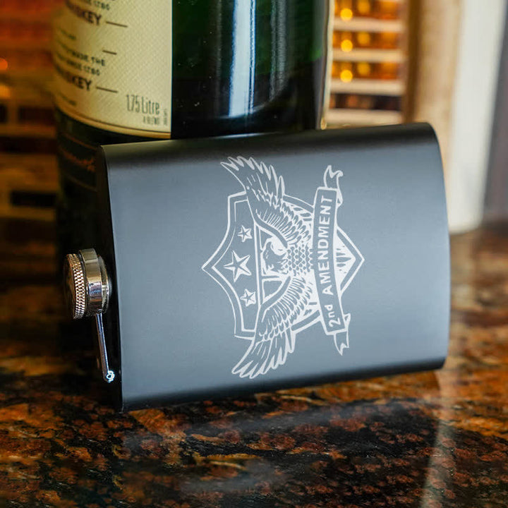 Termo portátil de acero inoxidable con diseño láser de águila de 3 a 8 oz