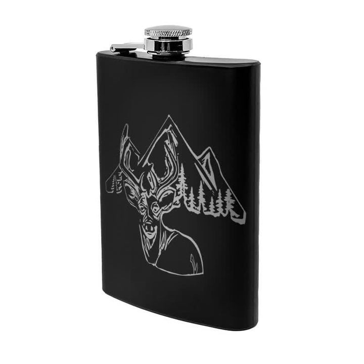 Termo portátil de acero inoxidable con patrón láser para caza de ciervos de 3 a 8 oz