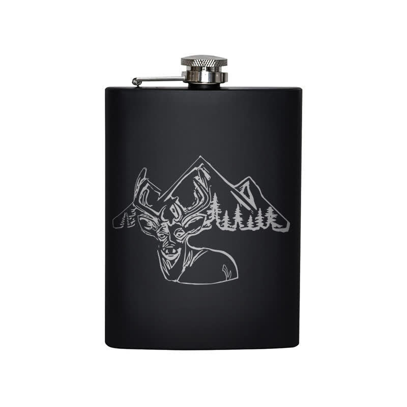 Termo portátil de acero inoxidable con patrón láser para caza de ciervos de 3 a 8 oz