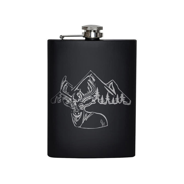 Termo portátil de acero inoxidable con patrón láser para caza de ciervos de 3 a 8 oz
