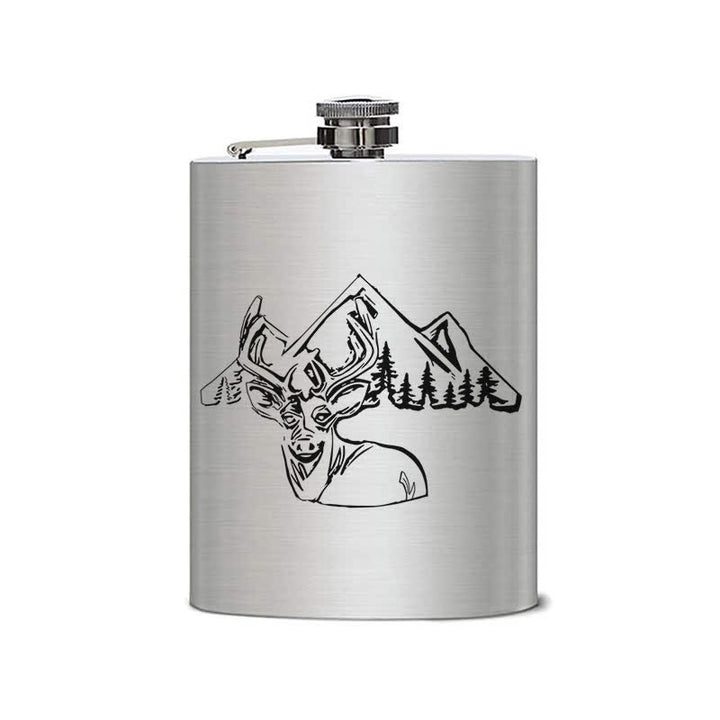 Termo portátil de acero inoxidable con patrón láser para caza de ciervos de 3 a 8 oz