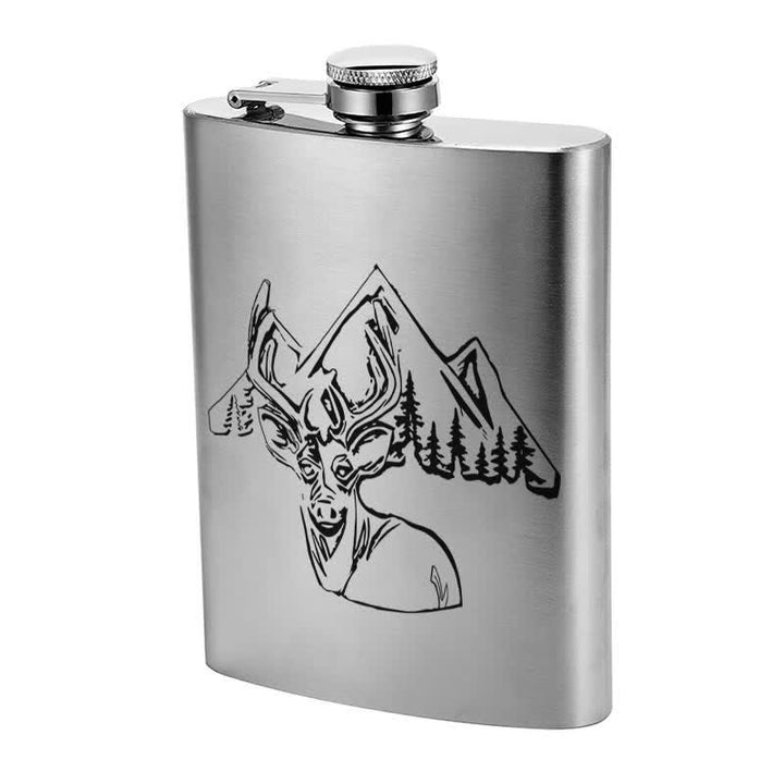 Termo portátil de acero inoxidable con patrón láser para caza de ciervos de 3 a 8 oz