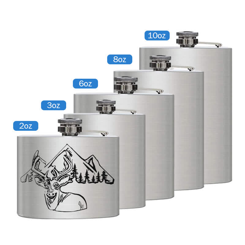 Termo portátil de acero inoxidable con patrón láser para caza de ciervos de 3 a 8 oz