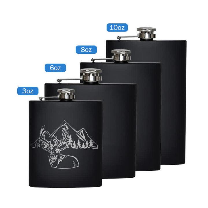 Termo portátil de acero inoxidable con patrón láser para caza de ciervos de 3 a 8 oz