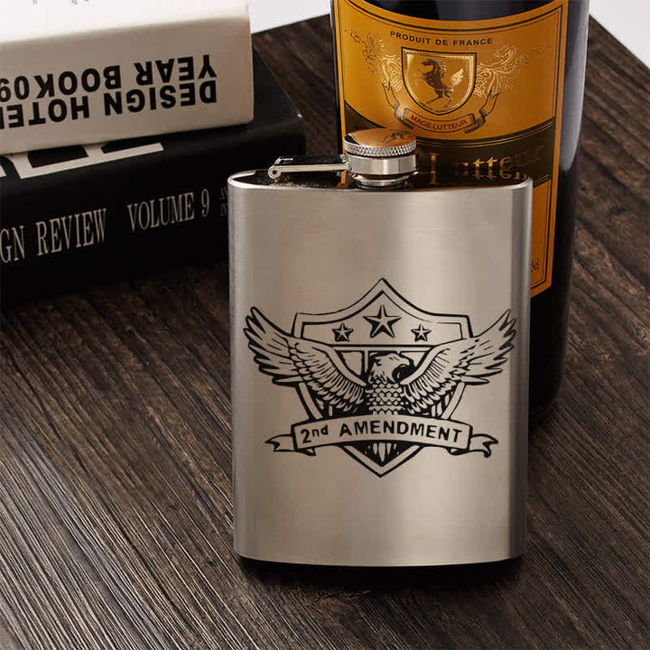 Termo portátil de acero inoxidable con diseño láser de águila de 3 a 8 oz