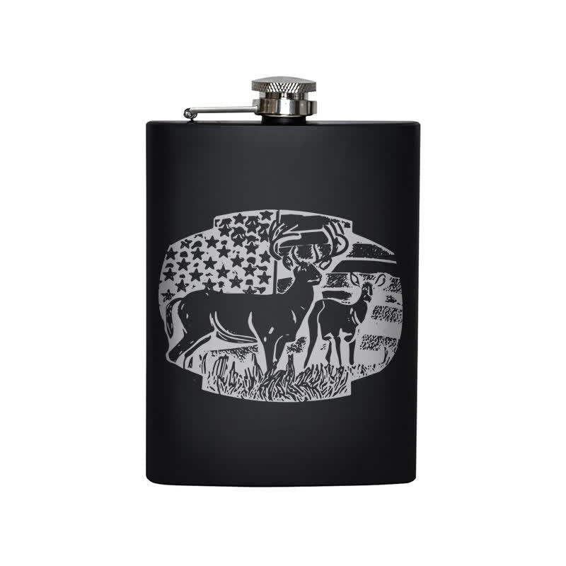 Termo portátil de acero inoxidable con diseño láser de la bandera de EE. UU. de 3 a 8 oz