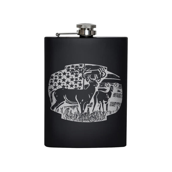 Termo portátil de acero inoxidable con diseño láser de la bandera de EE. UU. de 3 a 8 oz