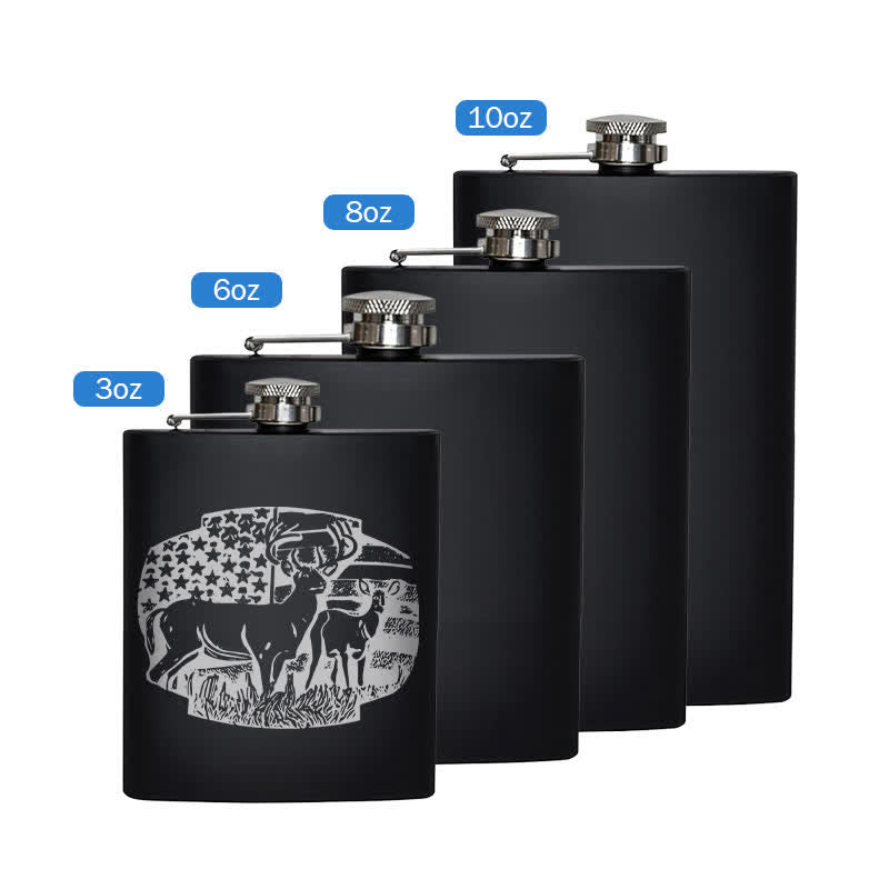 Termo portátil de acero inoxidable con diseño láser de la bandera de EE. UU. de 3 a 8 oz