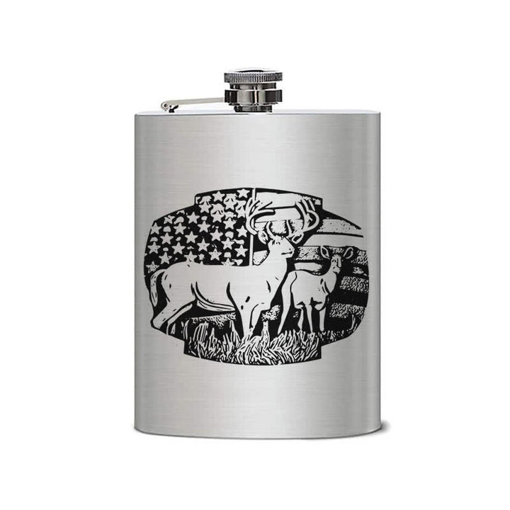 Termo portátil de acero inoxidable con diseño láser de la bandera de EE. UU. de 3 a 8 oz