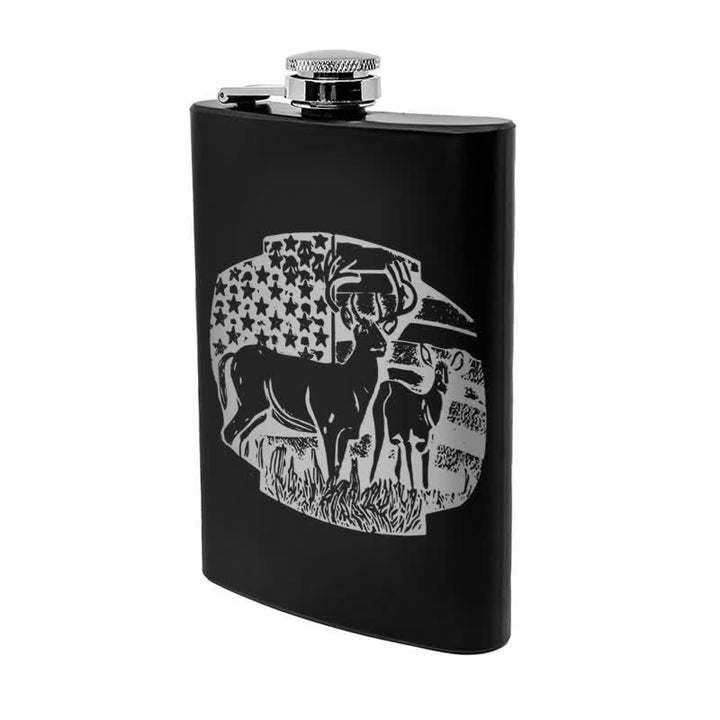 Termo portátil de acero inoxidable con diseño láser de la bandera de EE. UU. de 3 a 8 oz