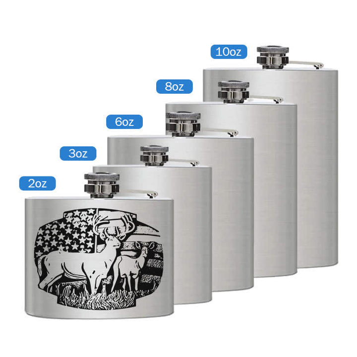 Termo portátil de acero inoxidable con diseño láser de la bandera de EE. UU. de 3 a 8 oz