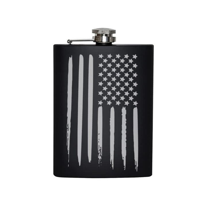 Termo portátil de acero inoxidable con diseño láser de la bandera estadounidense de 3 a 8 oz