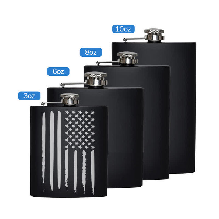 Termo portátil de acero inoxidable con diseño láser de la bandera estadounidense de 3 a 8 oz