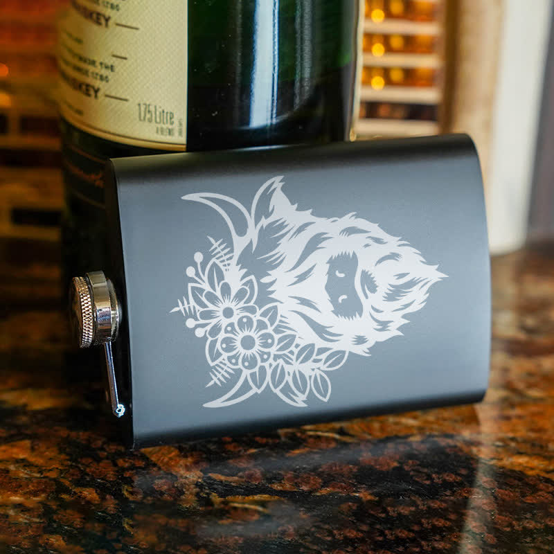 Termo portátil de acero inoxidable con diseño de vaca y flores, de 3 a 8 oz