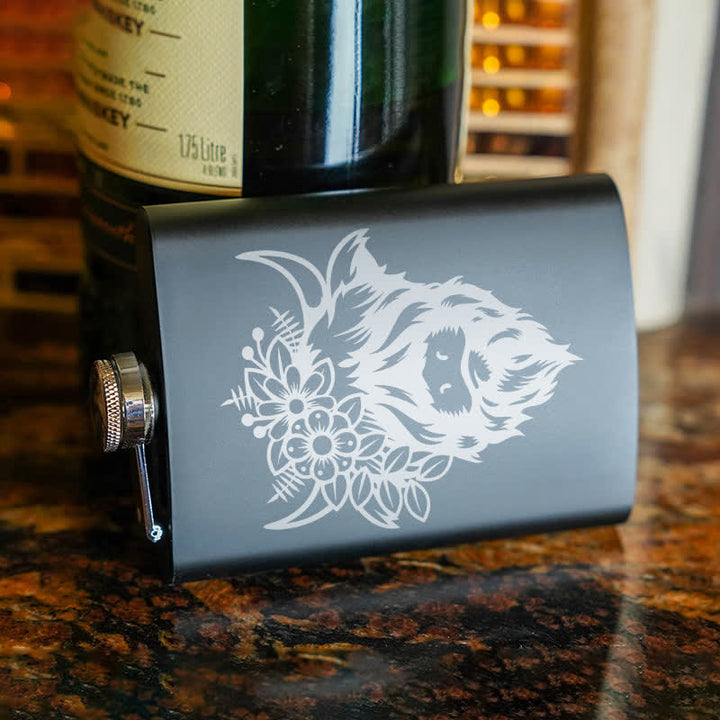 Termo portátil de acero inoxidable con diseño de vaca y flores, de 3 a 8 oz