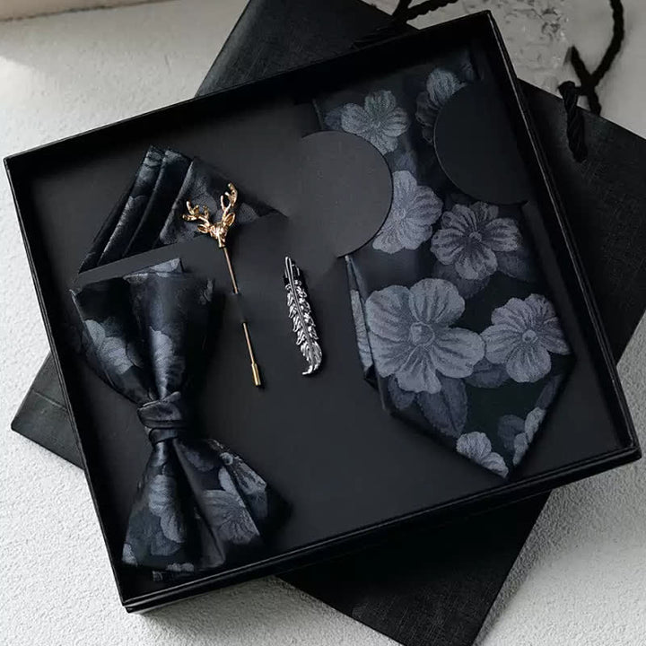 Caja de regalo con 5 pajaritas clásicas de boda con diseño floral vintage para hombre