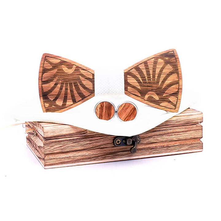 Juego de 3 pajaritas de madera maciza talladas con forma de diente de león para hombre