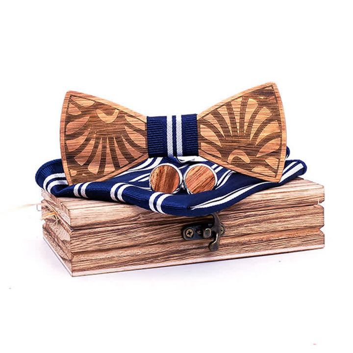 Juego de 3 pajaritas de madera maciza talladas con forma de diente de león para hombre