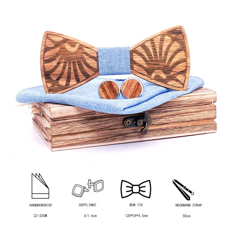 Juego de 3 pajaritas de madera maciza talladas con forma de diente de león para hombre