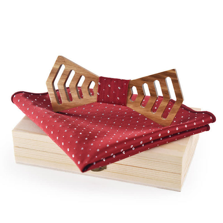 Juego de 2 pajaritas de madera con forma regular y recortes novedosos para hombres.