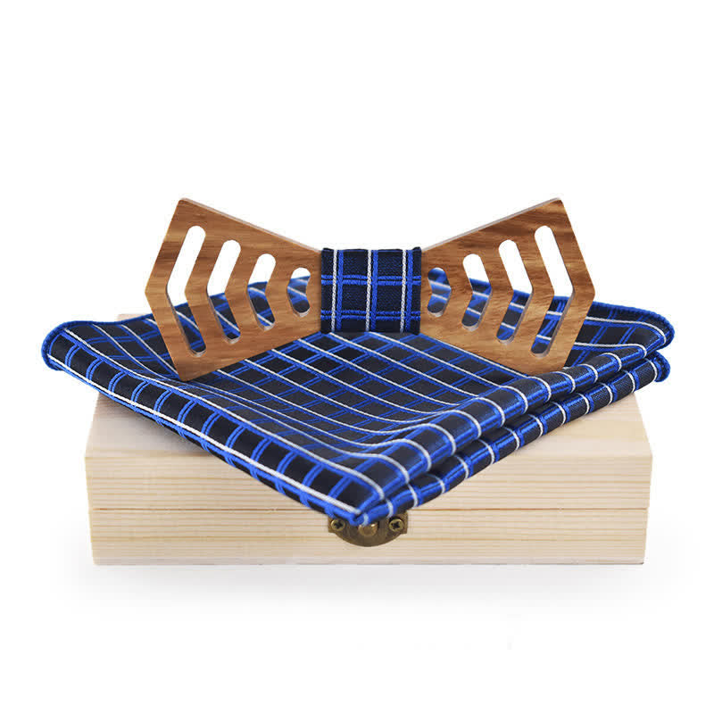 Juego de 2 pajaritas de madera con forma regular y recortes novedosos para hombres.
