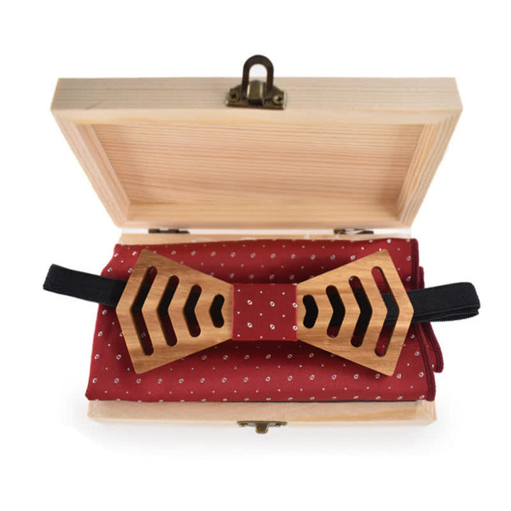 Juego de 2 pajaritas de madera con forma regular y recortes novedosos para hombres.