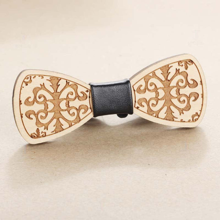 Accesorios para bodas de hombres Pajarita de madera tallada