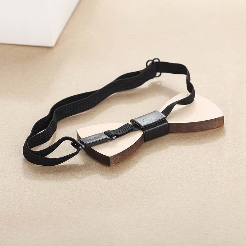 Accesorios para bodas de hombres Pajarita de madera tallada