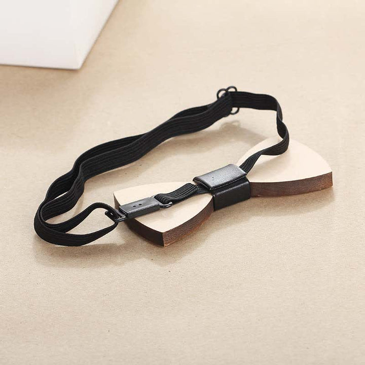 Accesorios para bodas de hombres Pajarita de madera tallada