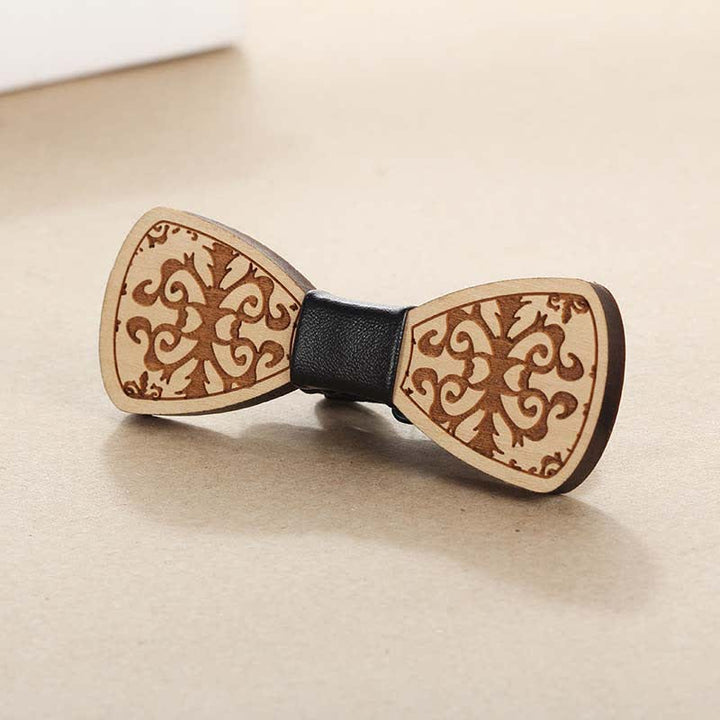 Accesorios para bodas de hombres Pajarita de madera tallada