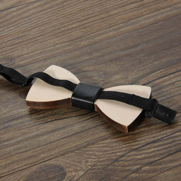 Accesorios para bodas de hombres Pajarita de madera tallada