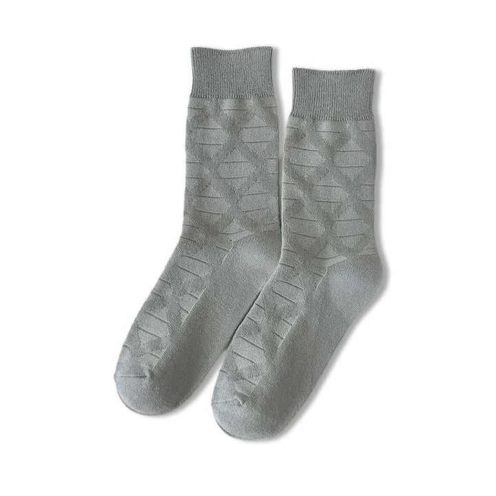 Calcetines de algodón tejidos a cuadros con estampado de diamantes