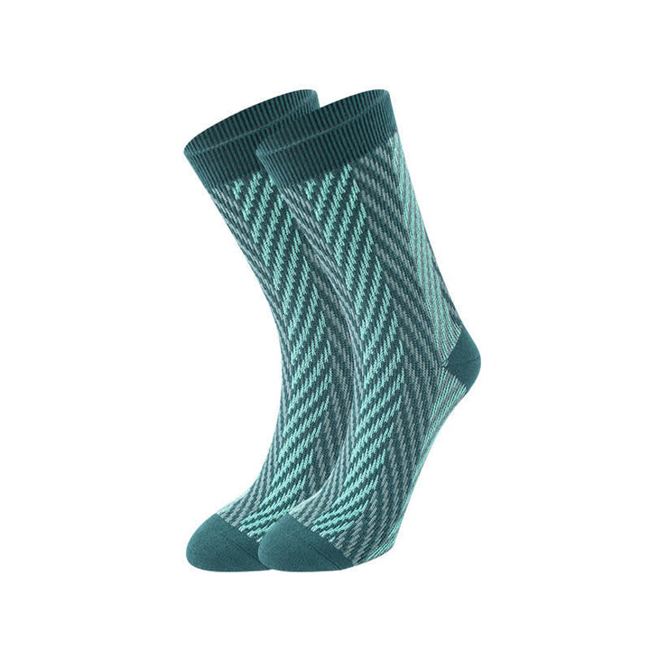 Calcetines de algodón estilo fin de semana con estampado en zigzag de dos tonos