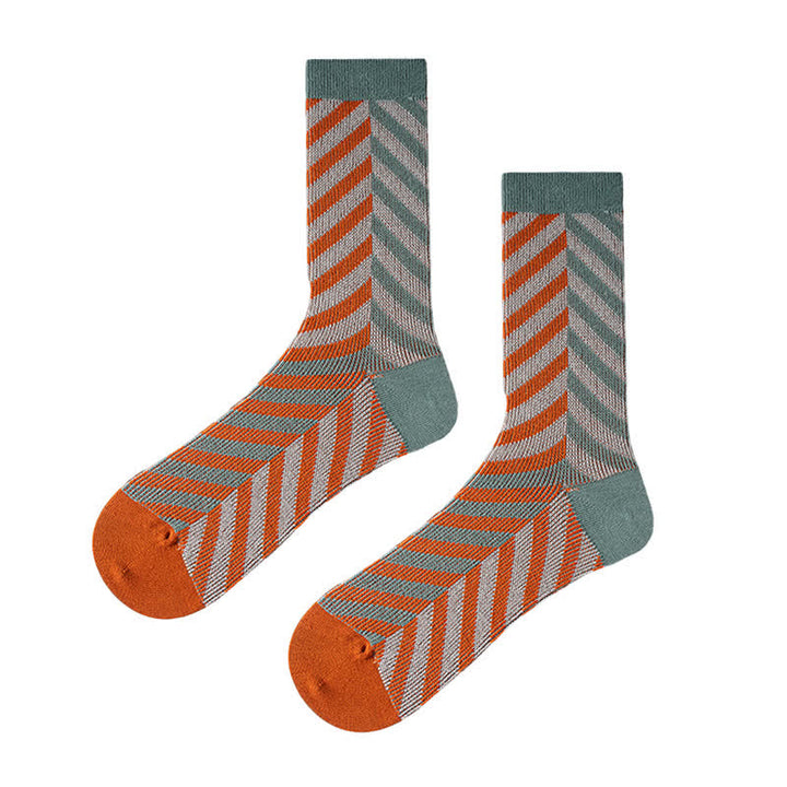 Calcetines de algodón con rayas y flechas en bloques de colores clásicos