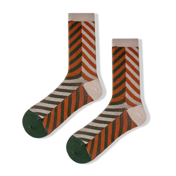 Calcetines de algodón con rayas y flechas en bloques de colores clásicos