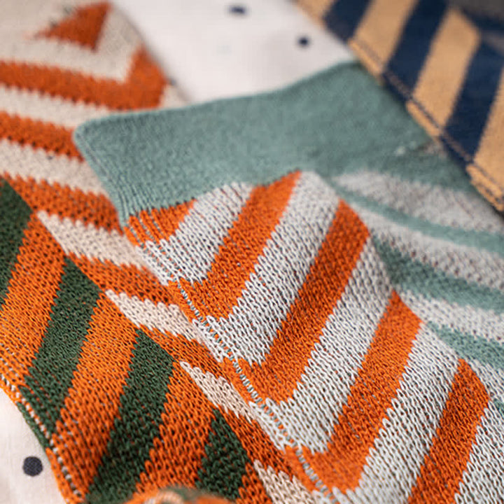 Calcetines de algodón con rayas y flechas en bloques de colores clásicos