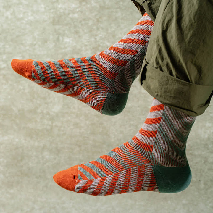 Calcetines de algodón con rayas y flechas en bloques de colores clásicos