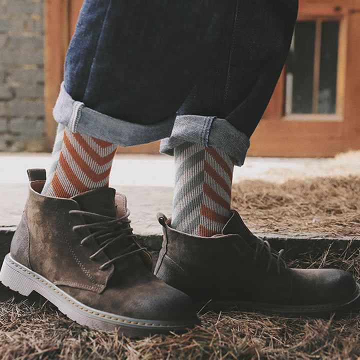 Calcetines de algodón con rayas y flechas en bloques de colores clásicos