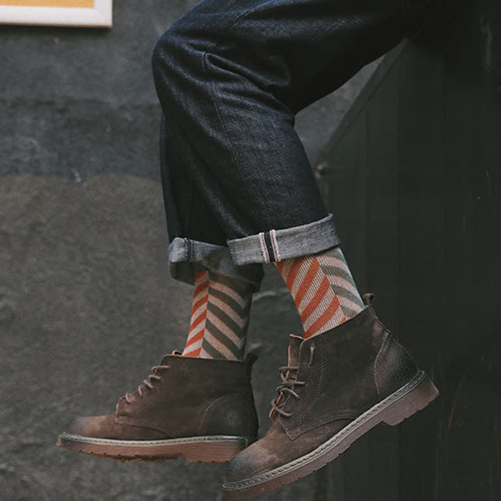 Calcetines de algodón con rayas y flechas en bloques de colores clásicos