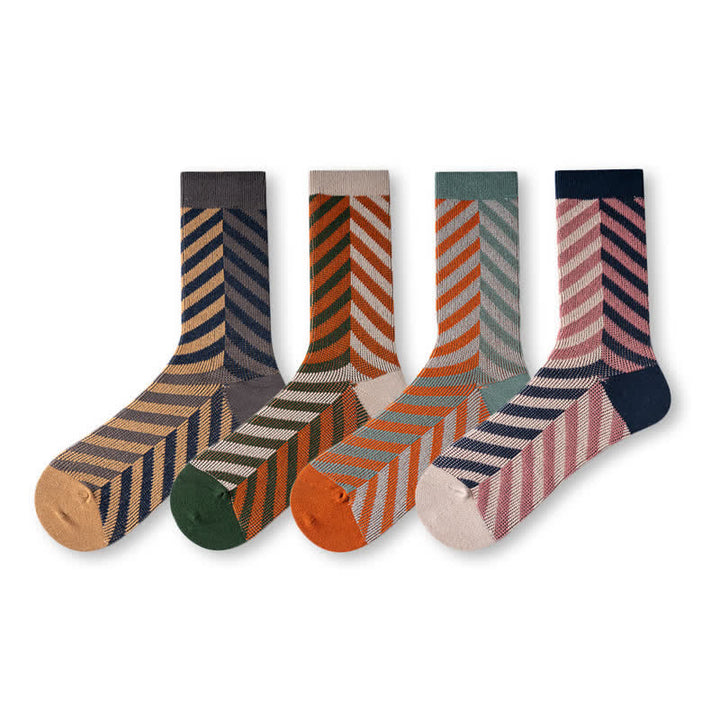 Calcetines de algodón con rayas y flechas en bloques de colores clásicos