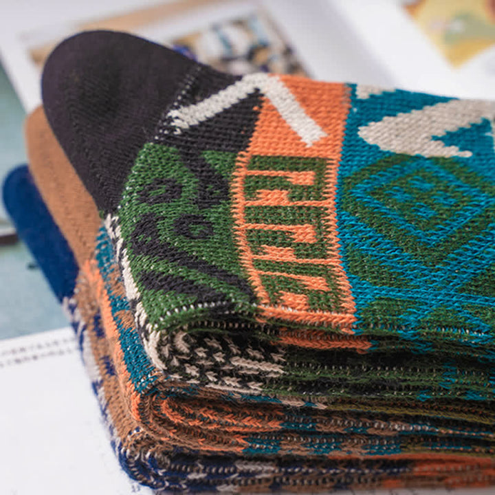 Calcetines de algodón con estampados artísticos de varios nativos