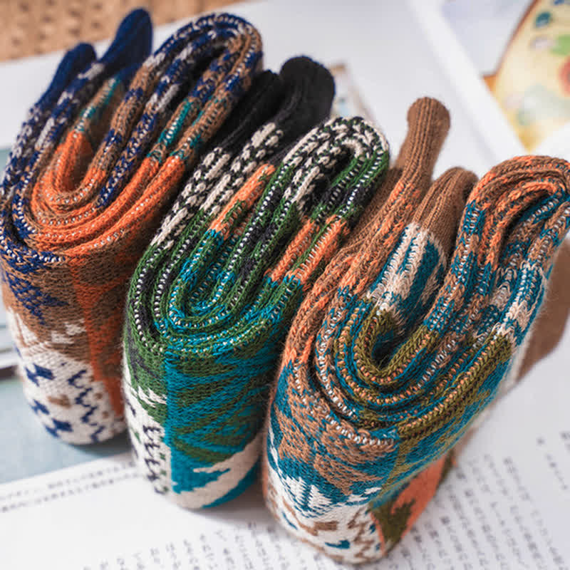 Calcetines de algodón con estampados artísticos de varios nativos