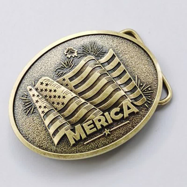 Cinturón de cuero con hebilla estilo Texas con bandera de los nativos americanos para hombre