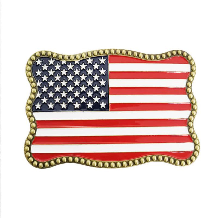 Cinturón de cuero con hebilla para billetera con diseño creativo de bandera estadounidense para hombre