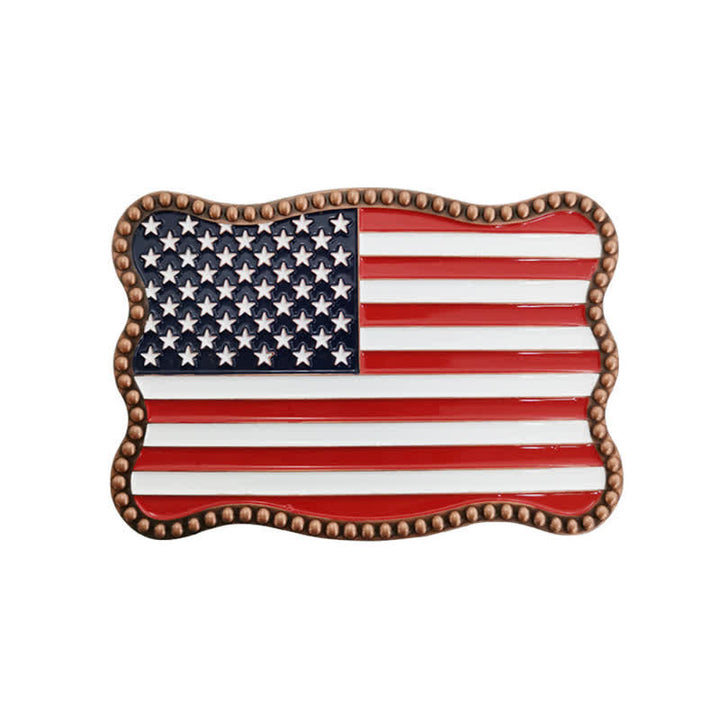 Cinturón de cuero con hebilla para billetera con diseño creativo de bandera estadounidense para hombre