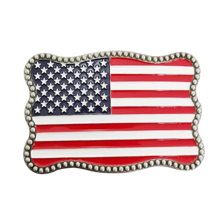 Cinturón de cuero con hebilla para billetera con diseño creativo de bandera estadounidense para hombre