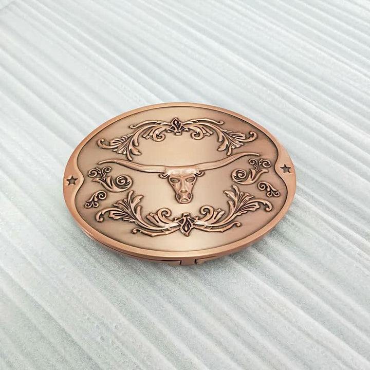 Cinturón de cuero con hebilla para hombre, con diseño creativo de toro Longhorn, para sujetar cerveza