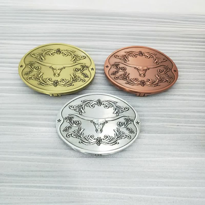 Cinturón de cuero con hebilla para hombre, con diseño creativo de toro Longhorn, para sujetar cerveza